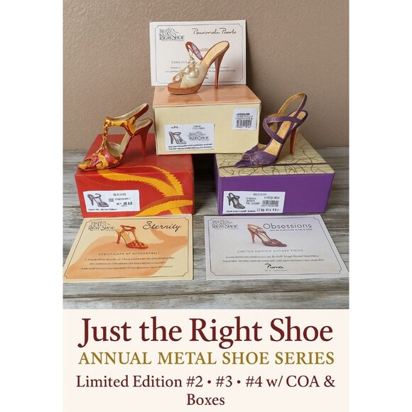 Just the Right Shoe Lot 3 Annual Metal Series #2-4 Raine Limited Edition COA Box - Picture 1 of 16